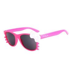 Óculos De Sol Infantil Eva Solo Quadrado Gatinho Pink E Laço Branco