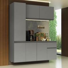 Armário de Cozinha Compacta Suspenso 160cm Cinza Nice Madesa 02