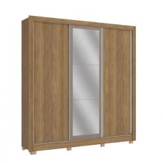 Guarda-Roupa Casal CB07M570 3 Portas e 2 Gavetas com Pés e Espelhos Kappesberg