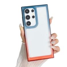 Capa gradiente transparente para samsung galaxy s24 s22 s23 ultra plus luxo à prova de choque silicone claro pára-choques capa, 1, para samsung s24