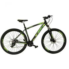 Bicicleta Aro 29 Ksw Xlt Alumínio 24v Câmbios Shimano Garfo Com Trava No Ombro - Preto-verde Tam.21