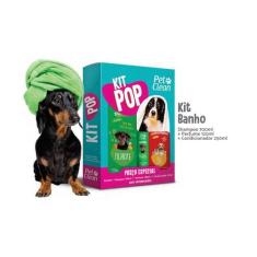 Kit POP PetClean Shampoo + Perfume + Condicionador Cães Gatos Banho e 