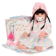 Boneca Reborn Valentina Realista Com Lindo Conjunto + itens - Cegonha 