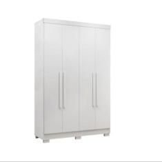 Guarda Roupa Solteiro 4 Portas Recife C/ Pés Salleto, Branco