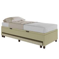 Bicama Box Baú Solteiro 88x188 Cm Samy S05 Sintético Bege - Mpozenato