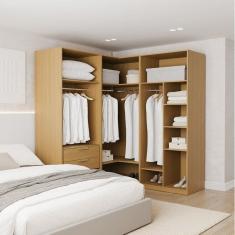 Guarda-roupa Modulado 3 Peças sem Portas Jade Cabecasa Madeiramadeira Avelã