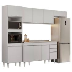 Armário de Cozinha Modulada 4 Peças CP12 Balcão com Pia Inox Branco - Lumil