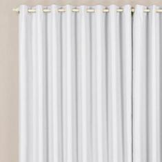 Cortina Tecido Blackout 3,00M X 2,60M Gelo Para Trilho Comum Blecaute 