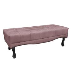 Recamier Decorativo 90cm Loewe Veludo Pés De Madeira Lilás