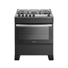 Fogão 5 Bocas Com Mesa Inox Atlas Atenas Preto Bivolt