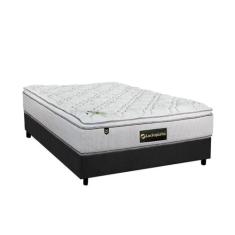 Cama Box Casal: Colchão Molas Luckspuma Bonnel Trade + Base CRC Suede 