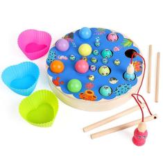 Crianças Azuis Pesca Magnética Pegando Jogo de Tabuleiro Puzzle Toy
