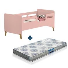 Cama Infantil Rose Cecilia VJ Móveis Com Colchão Probel Guarda Costas