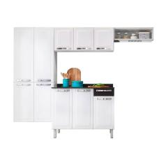 Cozinha Compacta 4 Peças com Paneleiro e Balcão Rose Itatiaia  Branco/Preto