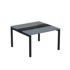 Mesa Plataforma Dupla com Pé de Aço para Coworking 120x120 Pdc12/12/2p Grafito/Preto