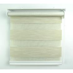 Cortina Rolô Double Vision Com Barra Niveladora Crisdan 2,00 Largura X 2,20 Altura Bege