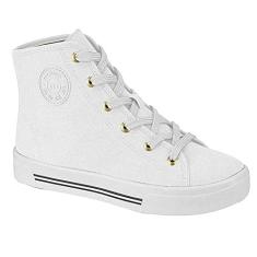 Tênis Feminino Cano Médio Lona Branco Moleca 5667.314