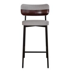 Banqueta Alloa Fixa com 4 Pés 50 X 44,7 X 163,5cm com 1 Unidade Cinza Claro/Café/Preto Epoxi