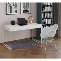 Escrivaninha Industrial Office Estudo Malta Branca 137x53cm com 1 Polt