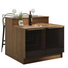 Ilha de Cozinha com Bancada e Balcão 120 cm Lux Madesa