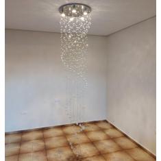 Lustre De Cristal Legítimo K9 Espiral Com 2,70 Metros De Altura,Base D
