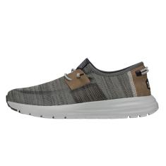 HEYDUDE Sirocco Grey Mix masculino tamanho 8 | Mocassins masculinos | Sapatos masculinos sem cadarço | Confortável e leve