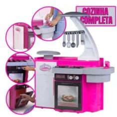 Adorável Cozinha Infantil Completa Geladeira Fogão E Pia Que Sai Água 