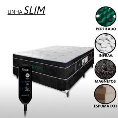 Cama Box Casal Magnético D33 Com Massageador e Controle (1,38 x 1,88 m