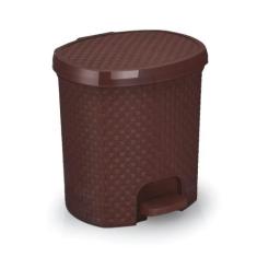 Lixeira 6 litros com pedal plastico rattan resistente para cozinha ban