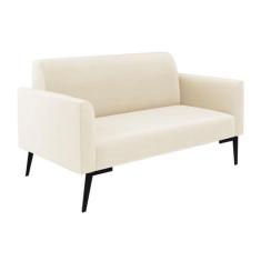 Sofá Namoradeira Pés Villach Marisa Veludo Bege - DRossi