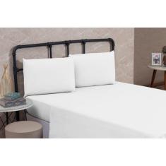 Lençol Casal 100% Algodão Sem Elástico Prime Percal 200 Fios Cama Box 