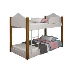 Bicama Infantil Juvenil Montessoriana Luiza - Branco E Mel - Cor: Branco