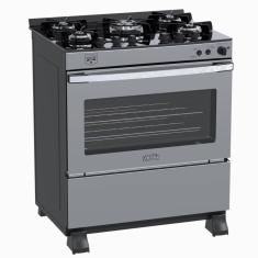 Fogao a Gas 5 Bocas Venax Gaudi Vetro Vitreo Inox