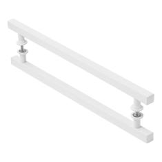 Puxador De Porta Quadrado Branco 40cm