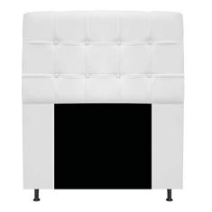 Cabeceira Estofada Mel 90 cm Solteiro Com Botonê Suede Branco - ADJ Decor