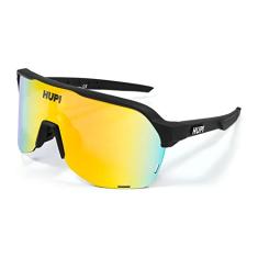 Óculos de Sol para Ciclismo Hupi Huez Preto - Lente Dourado Espelhado, Cor: Preto