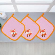 Jogo De Lençol Para Berço Americano 3 Peças Raposa Rosa