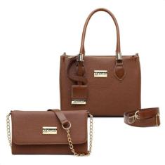 Kit Bolsa Transversal Feminina Ombro Bolsa Cluth Alça Corrente