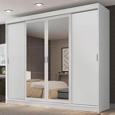 Guarda-roupa Casal Madesa Austin 4 Portas de Correr com Espelhos 3 Gavetas B