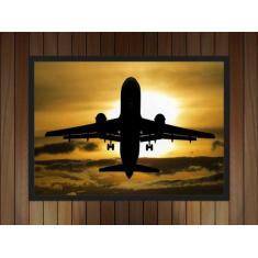 Quadro Decorativo Avião Aeronaves Decoração Com Moldura - Vital Quadro