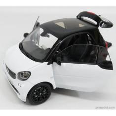 Miniatura Norev Smart Fortwo 2015 Escala 1/18 Preto/Branco, Branco, Pr