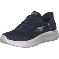 Skechers Tênis feminino Go Walk Flex Hands Free Slip-ins - Grand Entry, Azul-marinho/branco, 35