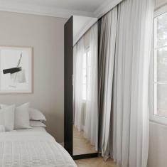 Guarda Roupa Modulado 1 Porta com Espelho 6 Prateleiras Hera CabeCasa 