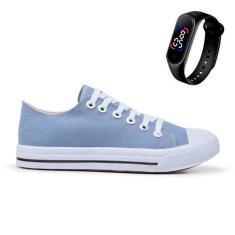 Kit Tênis Casual All Colors Feminino + Relógio Digital Touch + Palmilh