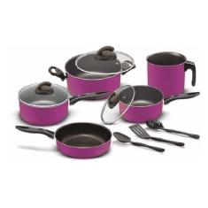 Conjunto De Panelas Teflon 08 Peças Elegan Roxo/Purpura - Marpal