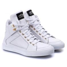 Tênis Hardcore Cano Alto Feminino Academia Sola Reta Em Couro 50130-Feminino