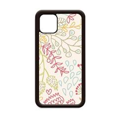 Capa Line Leaves Flower Plant Paint para iPhone 12 Pro Max para Apple Mini Mobile Case Shell