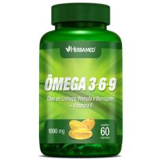 Ômega 3, 6 e 9 Linhaça, Prímula E Borragem + Vitamina E - 60 Cápsulas - Herbamed