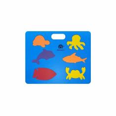 Maleta Quebra Cabeça Bichos Coloridos Eva Azul Royal Pronado