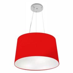 Lustre Pendente Cone Md-4153 C pula Em Tecido 30/45x40cm Verm